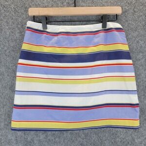 Ann Taylor LOFT Skirt Womens 4P Multi-color Striped Mini Lined Side Zip Pencil
